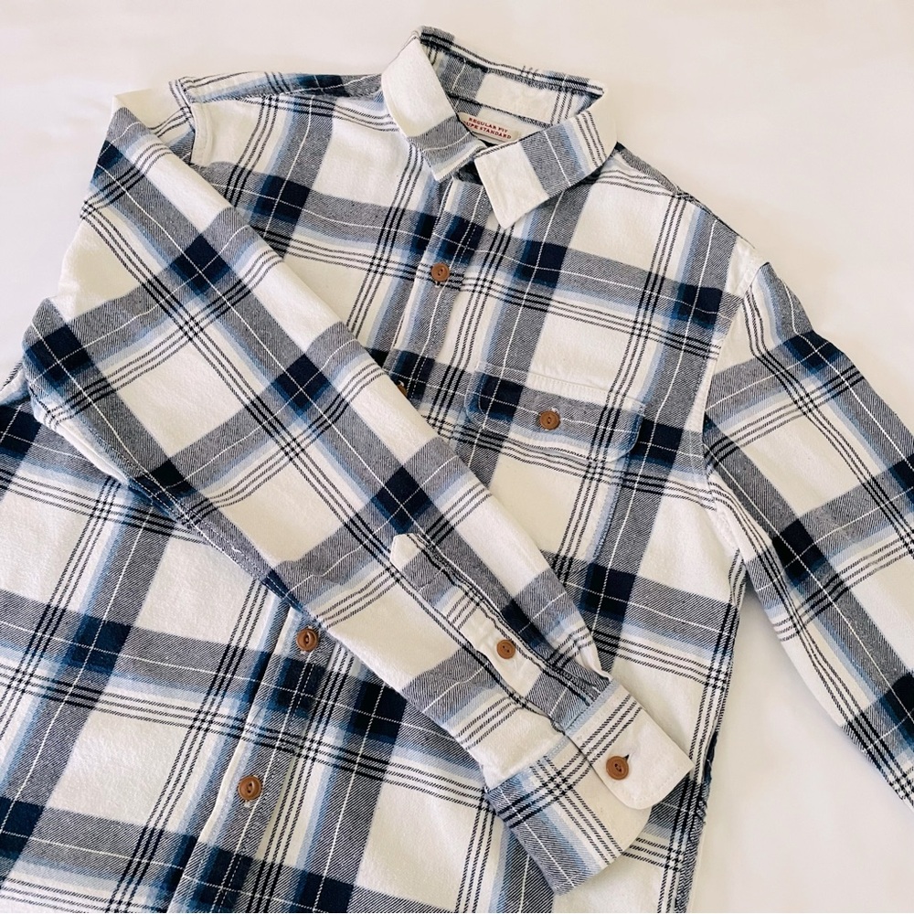 Old Navy, Vintage Flannels, Size Small, Blue/Navy/White Plaid